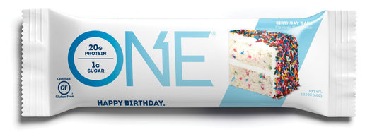zoomed image One Protein Bar Birthday Cake