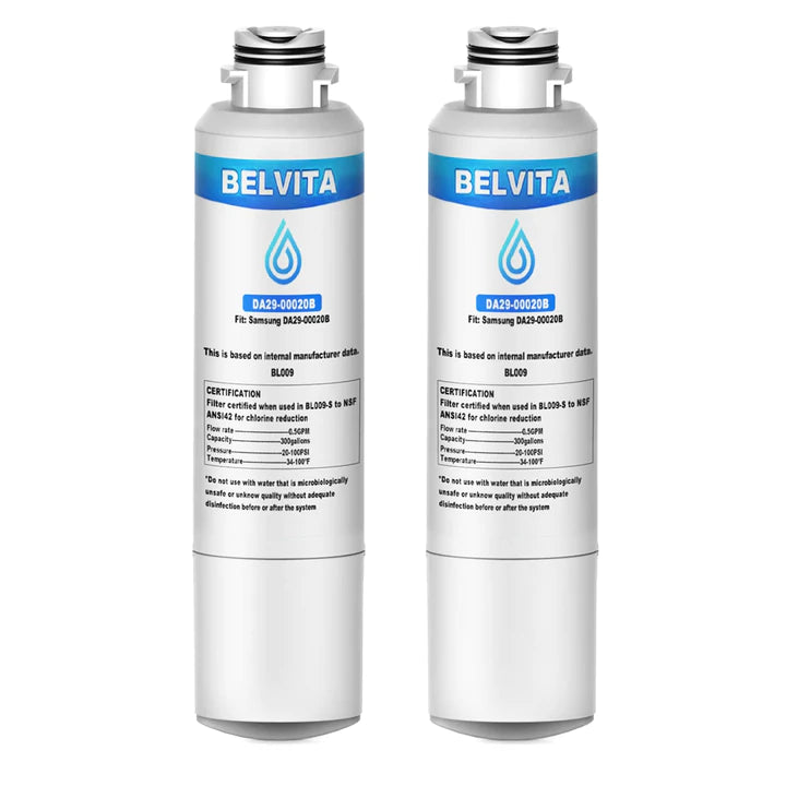 DA29-00020B Refrigerator Water Filter by BELVITA, Compatible with Samsung DA29-00020B-1, DA29-00020A, DA97-08006A, HAF-CIN/EXP, 46-9101, 469101, 9101, 4609101000 (Pack of 1)