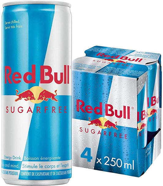 Red Bull Energy Drink - Sugar Free - 250ml (4 Pack)
