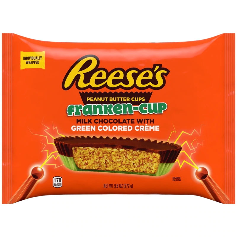 Halloween Reese's Peanut Butter Cups Franken-Cup Green Creme - 9.6oz