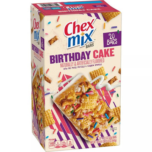 Box of Chex-Mix Birthday Cake Bars